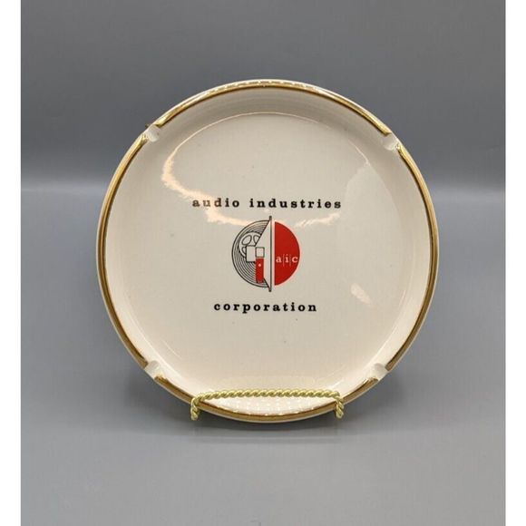 Vtg Smoking ASHTRAY Cigar Ash Tray Advertising Promo Gold Audio - Picture 1 of 5